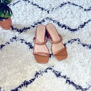 SOLD block heel slides sandal size 6